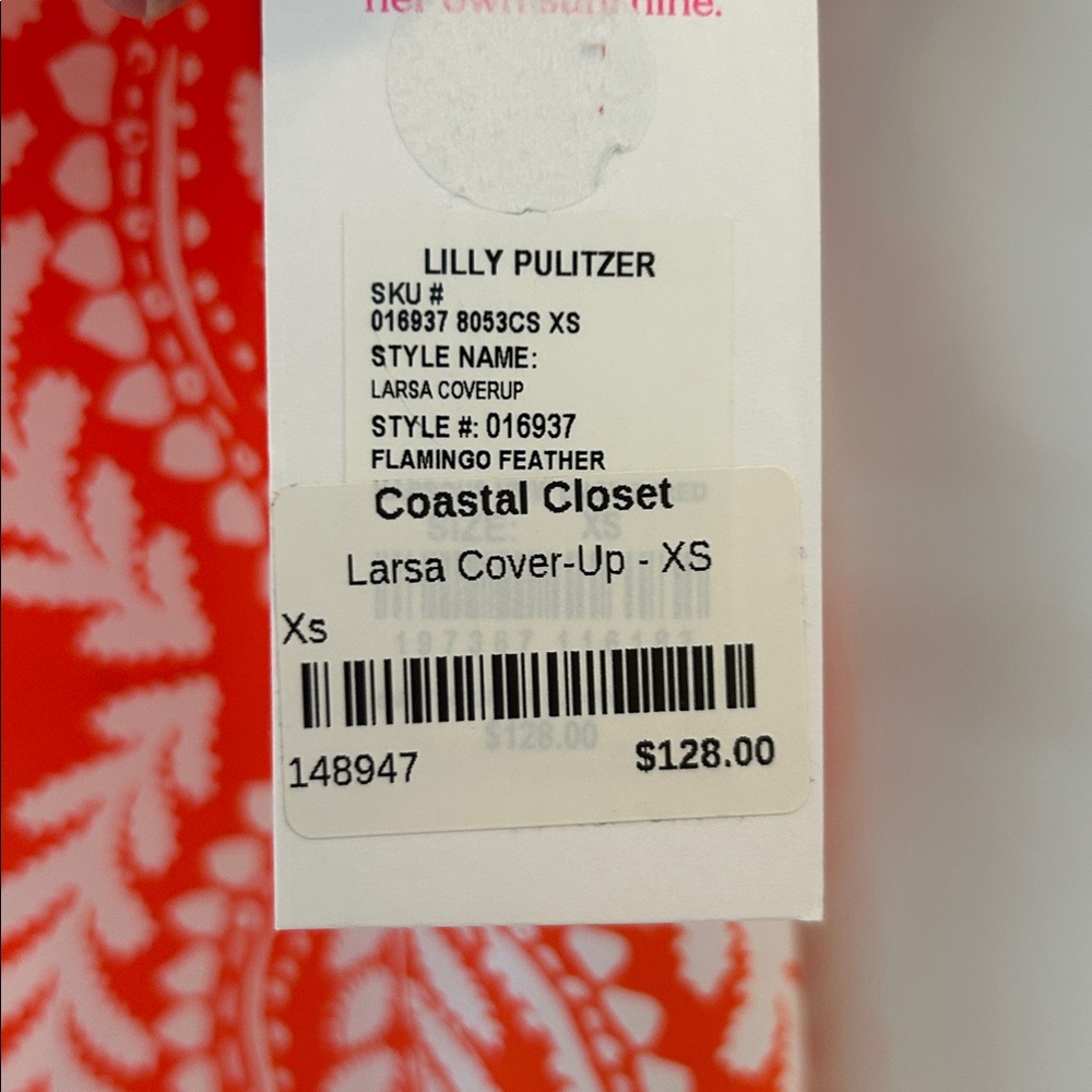 NWT Lily Pulitzer Larsa Coverup in Flamingo Feather XS - Picture 6 of 6